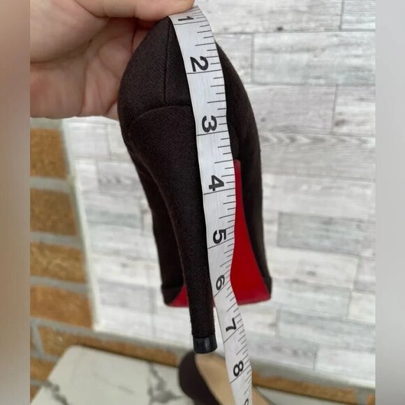 Christian Louboutin red bottom Brown Wool women’s Heels size 39 .8.5 - Picture 13 of 13